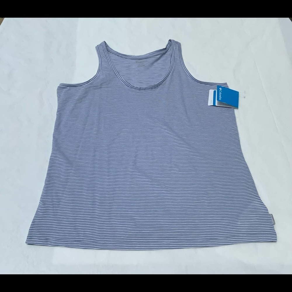 NWT Columbia tank top. Gray and white stripe. Size xl.